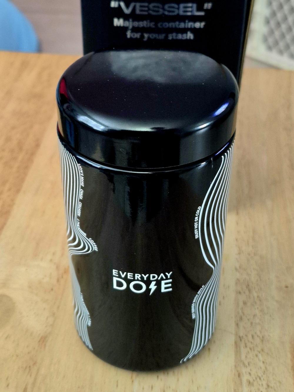 Black Mushroom Coffee Stash Container